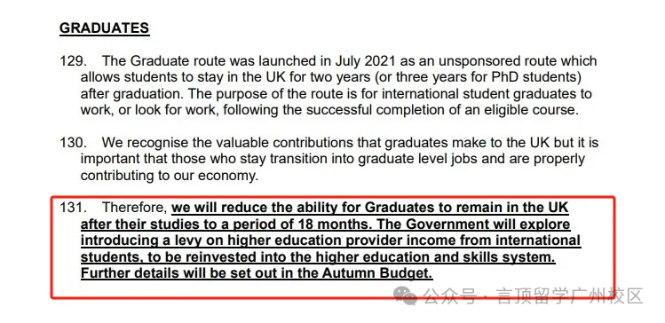 毕业生签证（PSW）